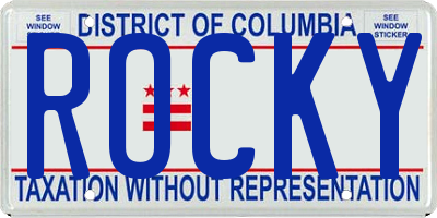 DC license plate ROCKY