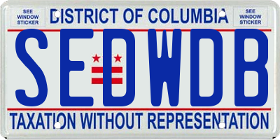 DC license plate SEDWDB