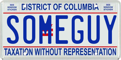 DC license plate SOMEGUY