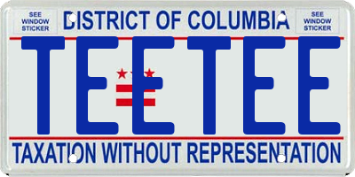 DC license plate TEETEE