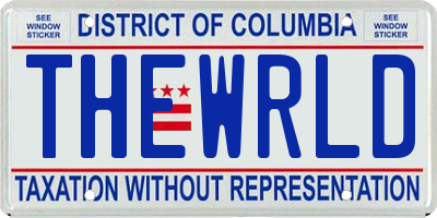 DC license plate THEWRLD
