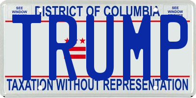 DC license plate TRUMP