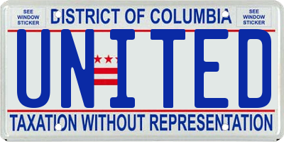 DC license plate UNITED