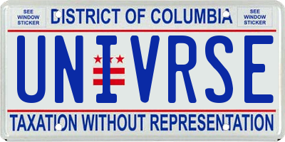 DC license plate UNIVRSE