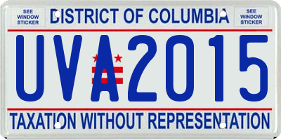 DC license plate UVA2015