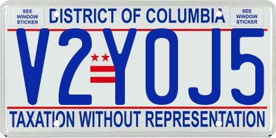 DC license plate V2Y0J5