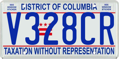 DC license plate V328CR