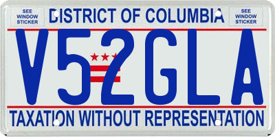 DC license plate V52GLA