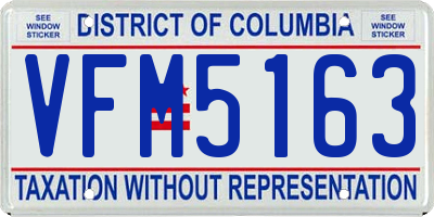 DC license plate VFM5163