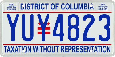 DC license plate YUY4823