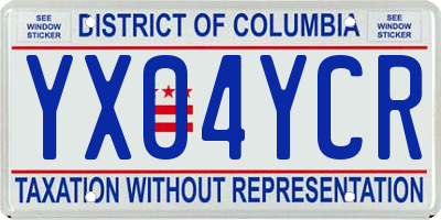 DC license plate YX04YCR