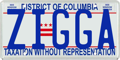 DC license plate ZIGGA