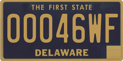 DE license plate 00046WF
