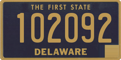 DE license plate 102092