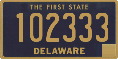 DE license plate 102333