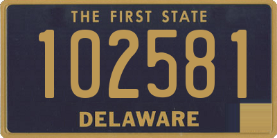 DE license plate 102581