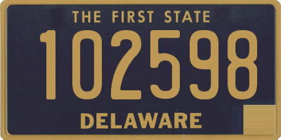 DE license plate 102598
