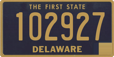 DE license plate 102927