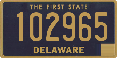 DE license plate 102965