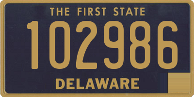 DE license plate 102986