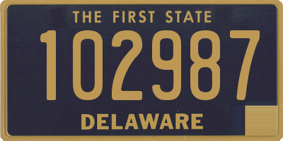 DE license plate 102987