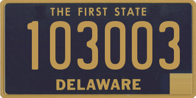 DE license plate 103003