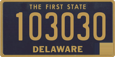 DE license plate 103030