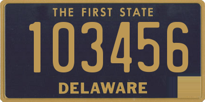 DE license plate 103456