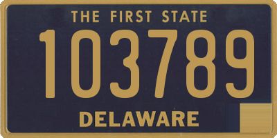 DE license plate 103789