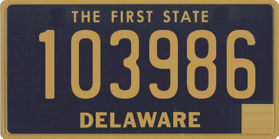 DE license plate 103986