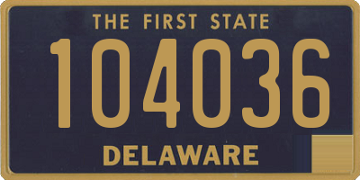 DE license plate 104036