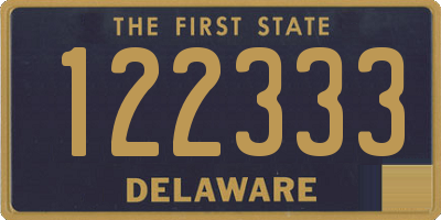 DE license plate 122333