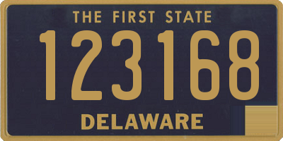 DE license plate 123168