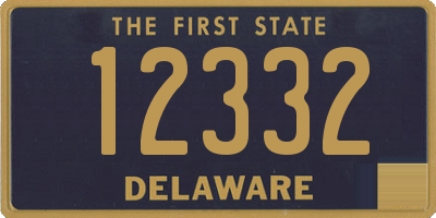 DE license plate 12332