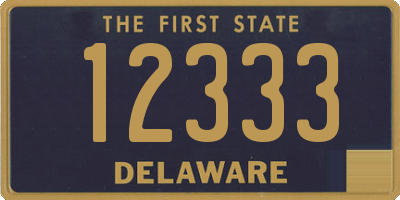 DE license plate 12333