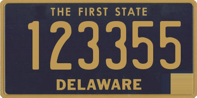 DE license plate 123355