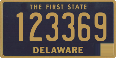 DE license plate 123369