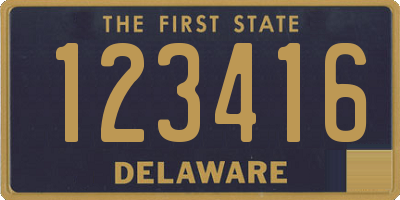 DE license plate 123416