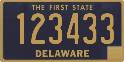 DE license plate 123433