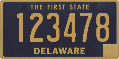 DE license plate 123478