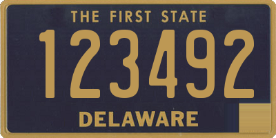 DE license plate 123492