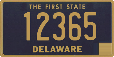 DE license plate 12365