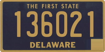 DE license plate 136021