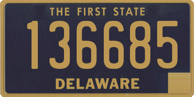 DE license plate 136685