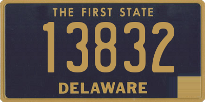 DE license plate 13832