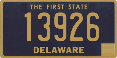 DE license plate 13926