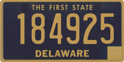 DE license plate 184925