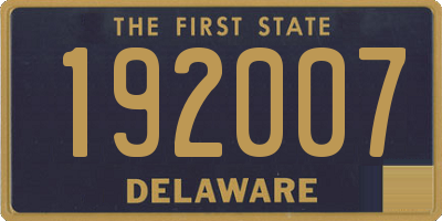 DE license plate 192007