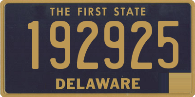 DE license plate 192925