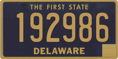DE license plate 192986
